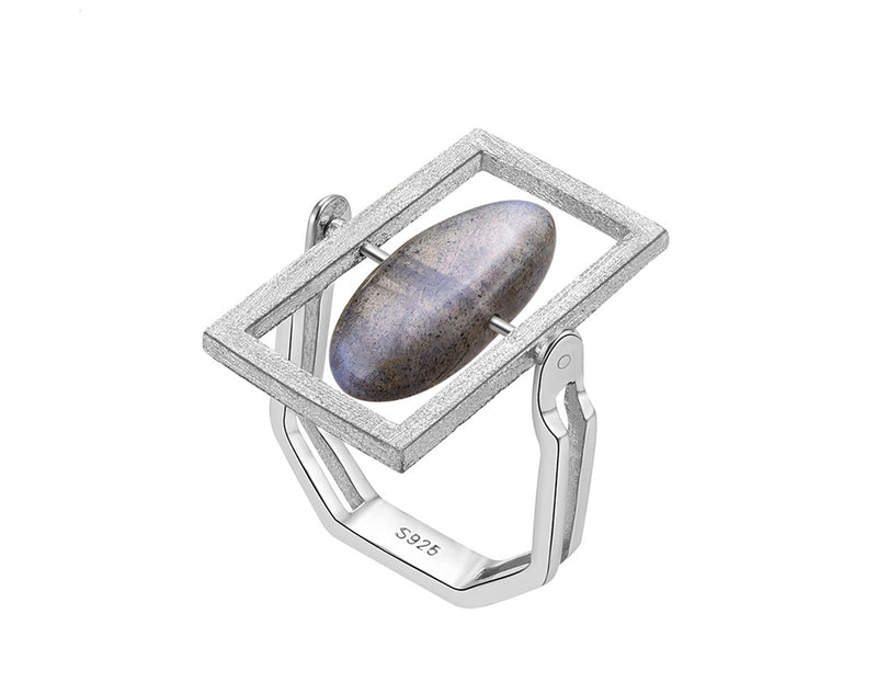 Rotatable Labradorite Ring