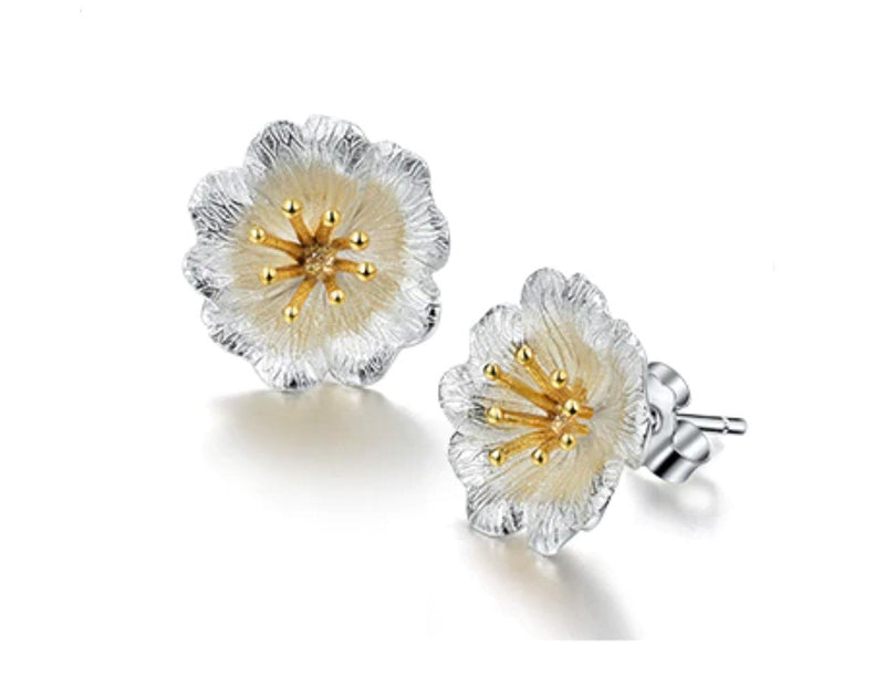 Wild Rose Flower Stud Earring