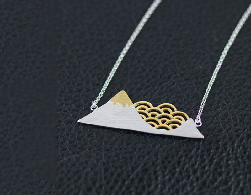 Mountain and Cloud Symbol Necklace