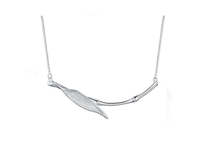 Morning Dew on Bamboo Leaf Necklace