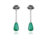 Agate Lotus Earring Earring- FaunaFloral