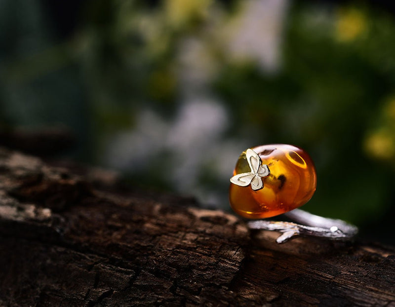 Amber Butterfly Ring Ring- FaunaFloral