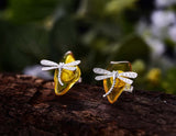 Amber Dragonfly Earring Earring- FaunaFloral