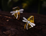 Amber Dragonfly Earring Earring- FaunaFloral