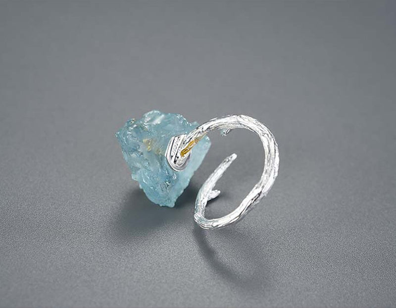 Aquamarine Butterfly Ring Rings- FaunaFloral