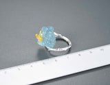 Aquamarine Butterfly Ring Rings- FaunaFloral