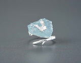 Aquamarine Butterfly Ring Rings- FaunaFloral