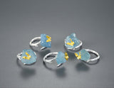 Aquamarine Butterfly Ring Rings- FaunaFloral