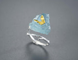 Aquamarine Butterfly Ring Rings- FaunaFloral