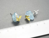 Aquamarine Butterfly Stud Earring Earrings - FaunaFloral