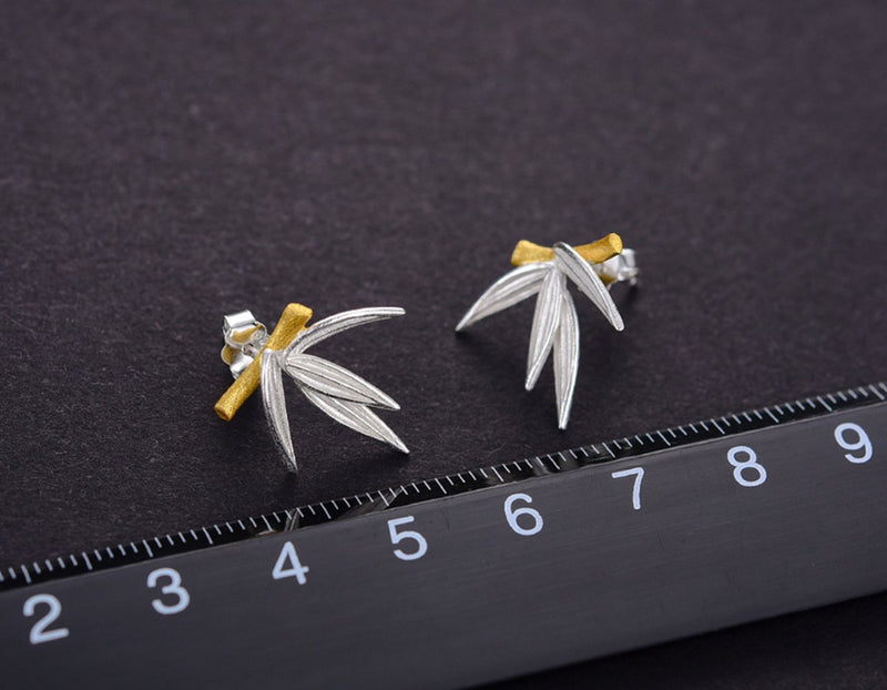 Bamboo Leaves Stud Earrings Earring - FaunaFloral