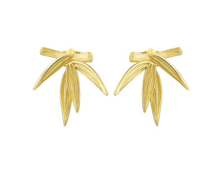 Bamboo Leaves Stud Earrings Earring - FaunaFloral