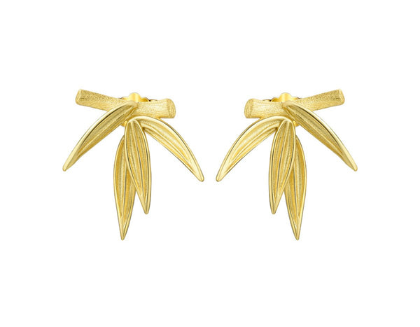 Bamboo Leaves Stud Earrings Earring - FaunaFloral