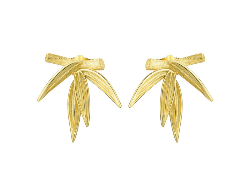 Bamboo Leaves Stud Earrings Earring - FaunaFloral