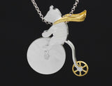 Bicycle Riding Bear Pendant Pendant - FaunaFloral