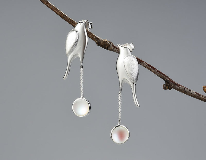 Bird and Moon Earring Earring - FaunaFloral