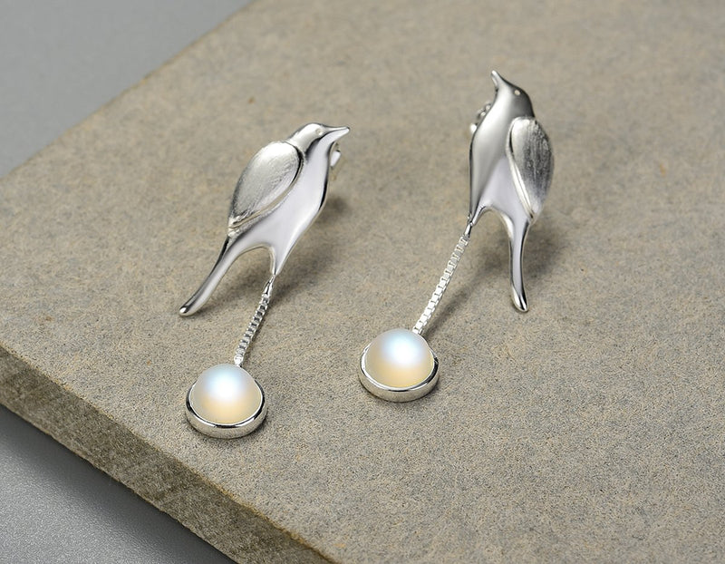 Bird and Moon Earring Earring - FaunaFloral