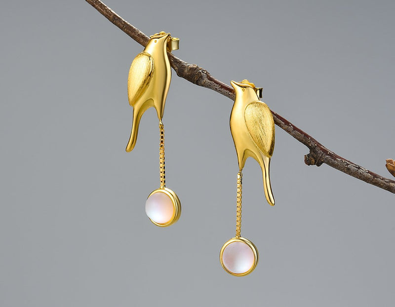 Bird and Moon Earring Earring - FaunaFloral