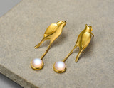 Bird and Moon Earring Earring - FaunaFloral