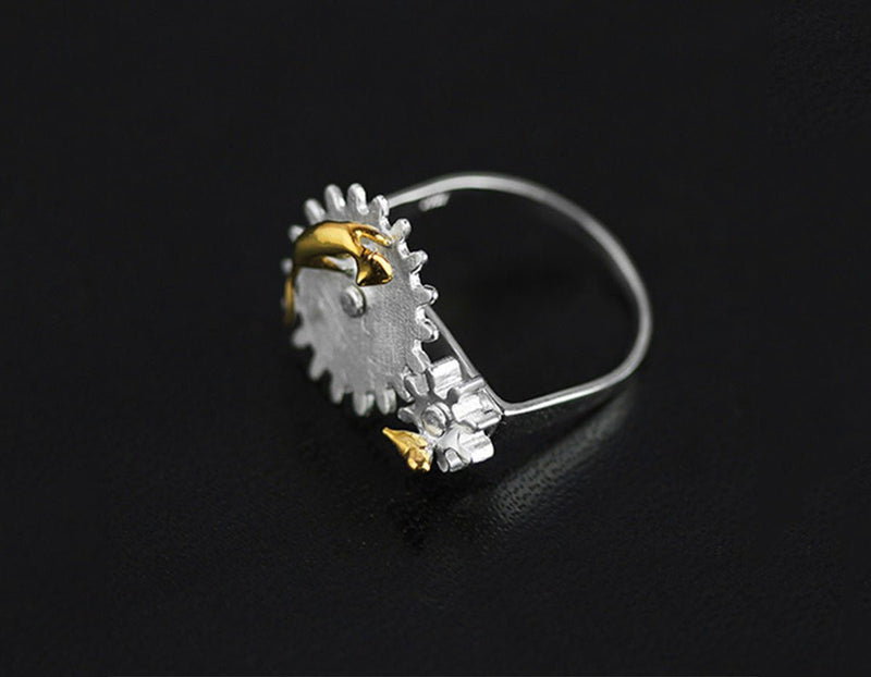 Bird & Cat Gear Ring Ring - FaunaFloral