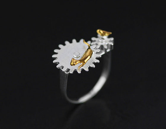 Bird & Cat Gear Ring Ring - FaunaFloral