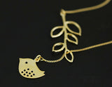 Bird Leaves Necklace Necklace - FaunaFloral