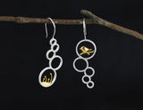 Bird on Branch in a Circle Earring Earring - FaunaFloral