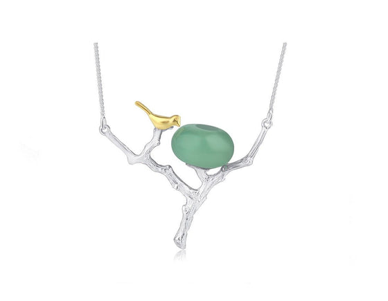 Bird on Branch Nest Necklace II Necklace - FaunaFloral