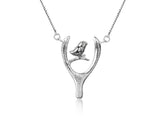 Bird on Wish Bone Necklace Necklace - FaunaFloral