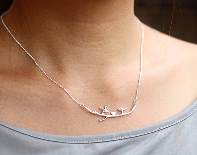 Birds on Branch Necklace II Necklace - FaunaFloral