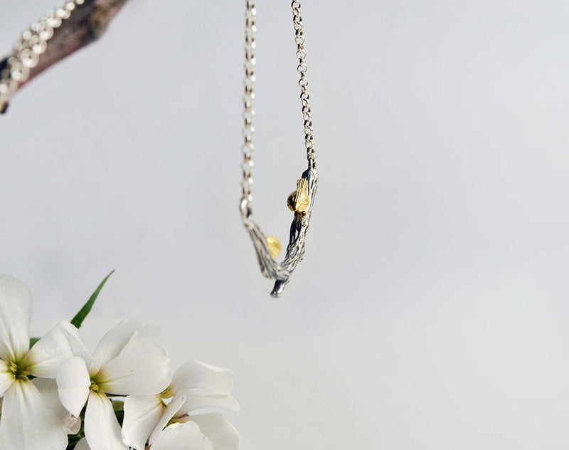 Birds on Branch Necklace Necklace - FaunaFloral