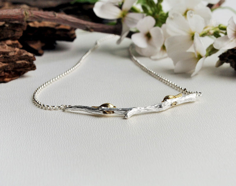 Birds on Branch Necklace Necklace - FaunaFloral