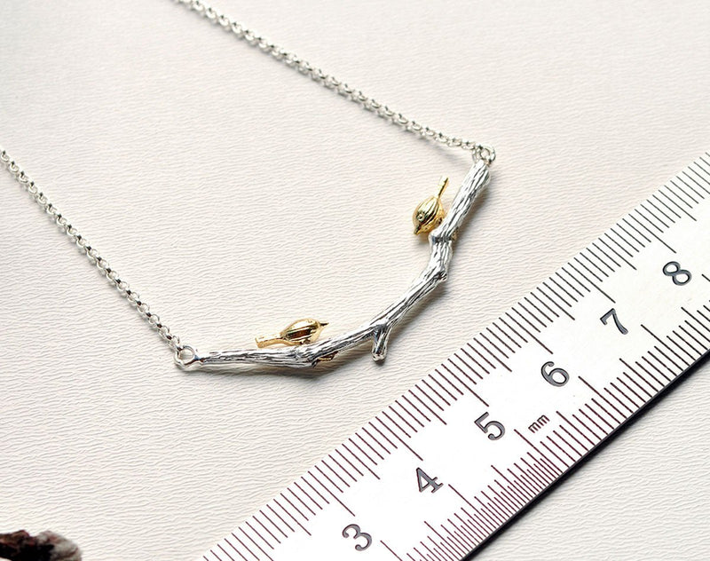 Birds on Branch Necklace Necklace - FaunaFloral