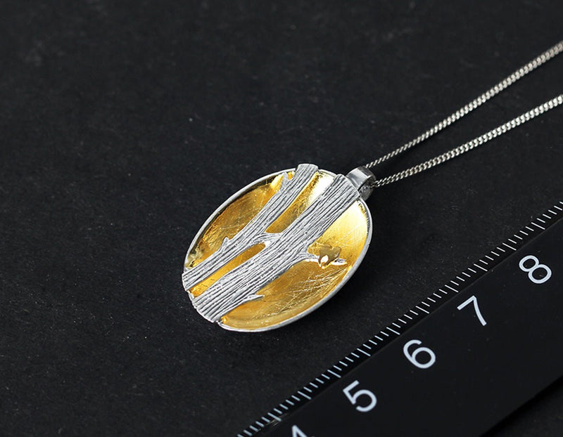 Birds on Branch Oval Pendant Pendant - FaunaFloral