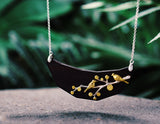 Birds on Branch Wooden Necklace Necklace - FaunaFloral