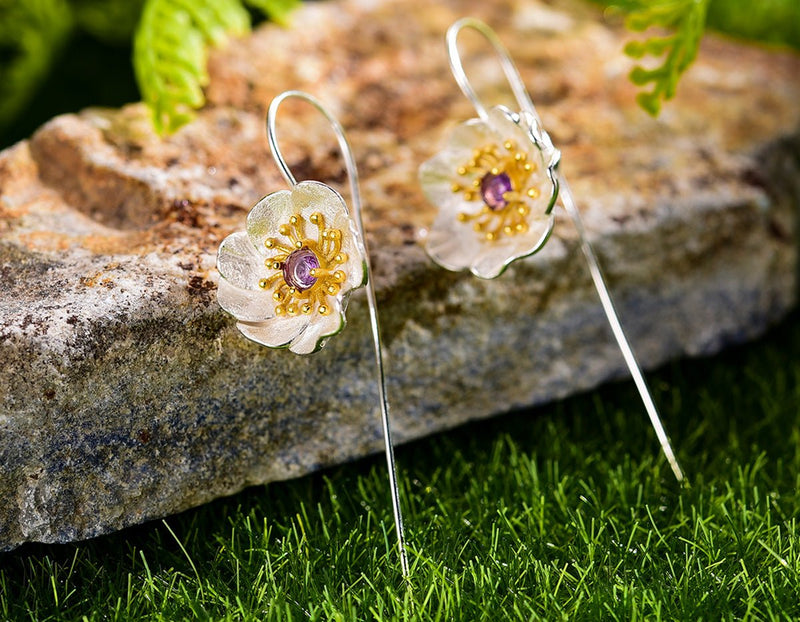 Blooming Anemone Flower Earring Earring - FaunaFloral