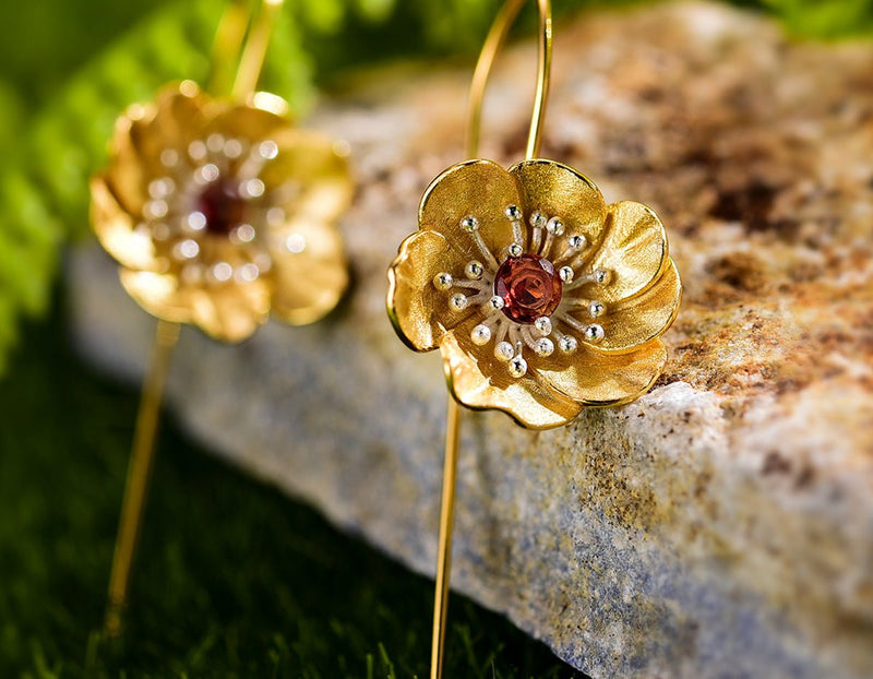 Blooming Anemone Flower Earring Earring - FaunaFloral