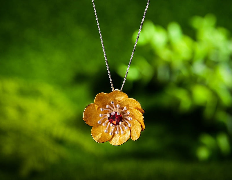 Blooming Anemone Flower Pendant Pendant - FaunaFloral