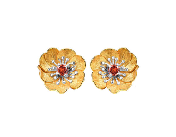 Blooming Anemone Flower Stud Earring Earring - FaunaFloral