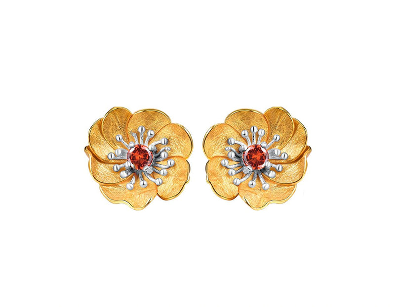 Blooming Anemone Flower Stud Earring Earring - FaunaFloral