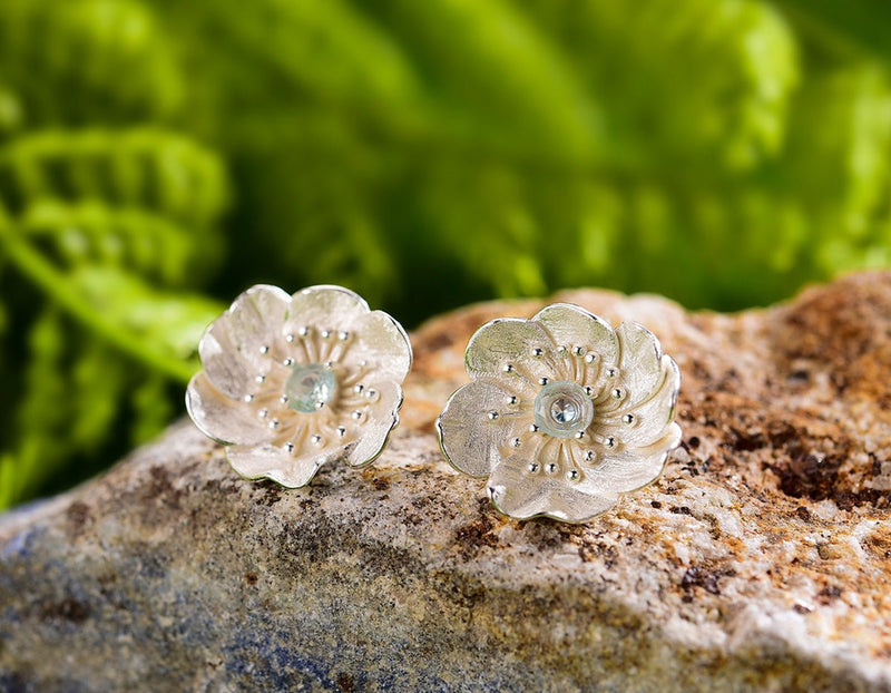 Blooming Anemone Flower Stud Earring Earring - FaunaFloral