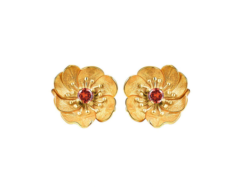 Blooming Anemone Flower Stud Earring Earring - FaunaFloral