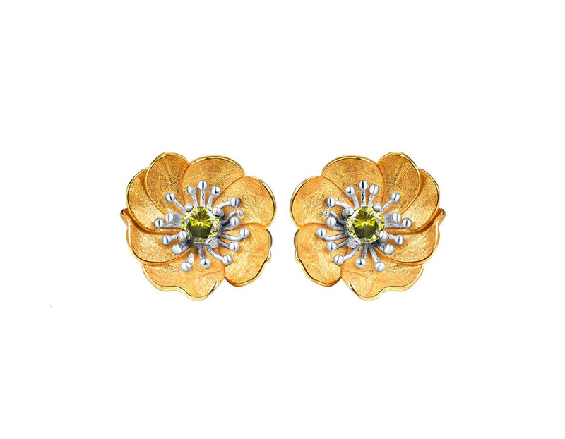 Blooming Anemone Flower Stud Earring Earring - FaunaFloral