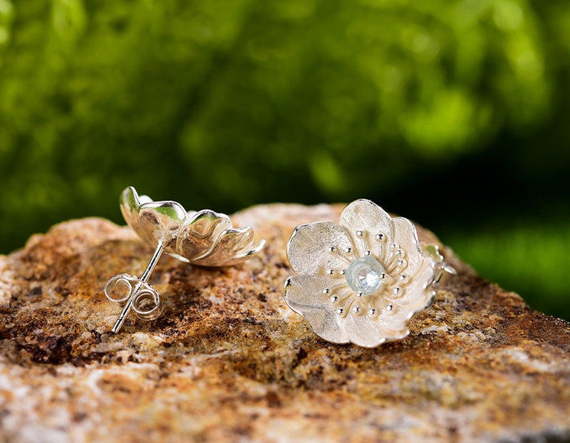 Blooming Anemone Flower Stud Earring Earring - FaunaFloral