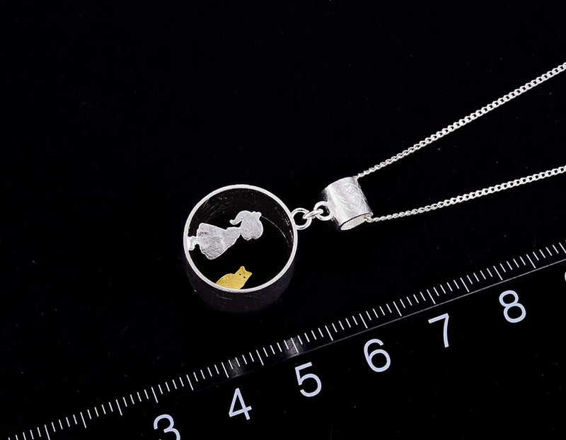 Boy and Girl Meets Cat Pendant Pendant - FaunaFloral