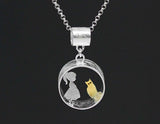 Boy and Girl Meets Cat Pendant Pendant - FaunaFloral