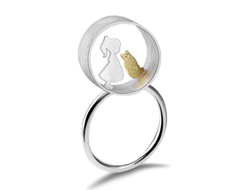 Boy and Girl Meets Cat Ring Ring - FaunaFloral