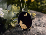 Butterfly & Cat Pendant Pendant - FaunaFloral