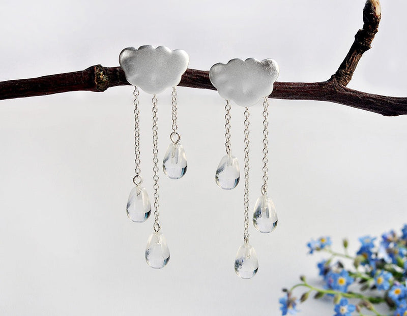 Cloud Tassel Raindrops Earring Earring - FaunaFloral