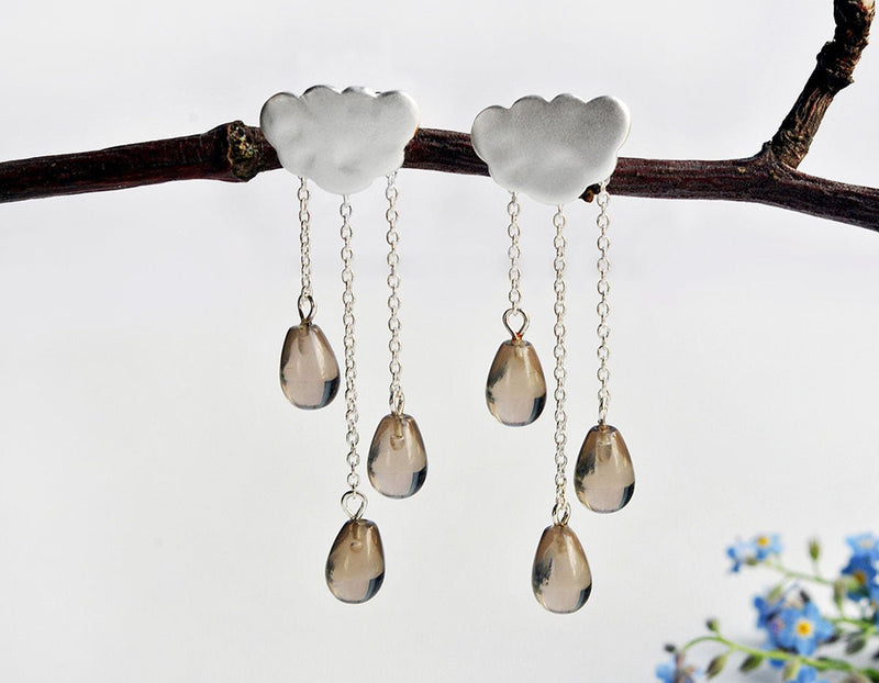 Cloud Tassel Raindrops Earring Earring - FaunaFloral